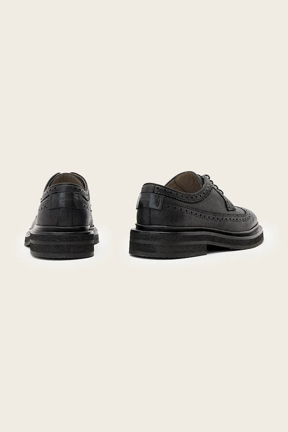Obuv Kožené poltopánky AllSaints Escher Brogue M047FD čierna