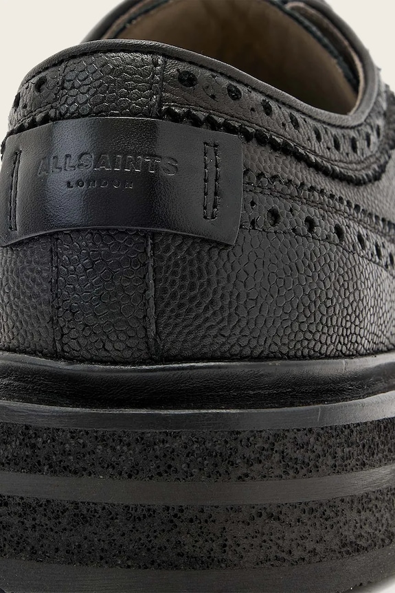 Kožené poltopánky AllSaints Escher Brogue čierna M047FD