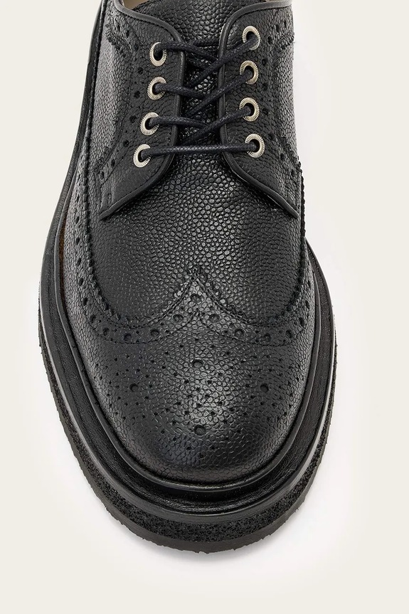 Kožené poltopánky AllSaints Escher Brogue M047FD čierna