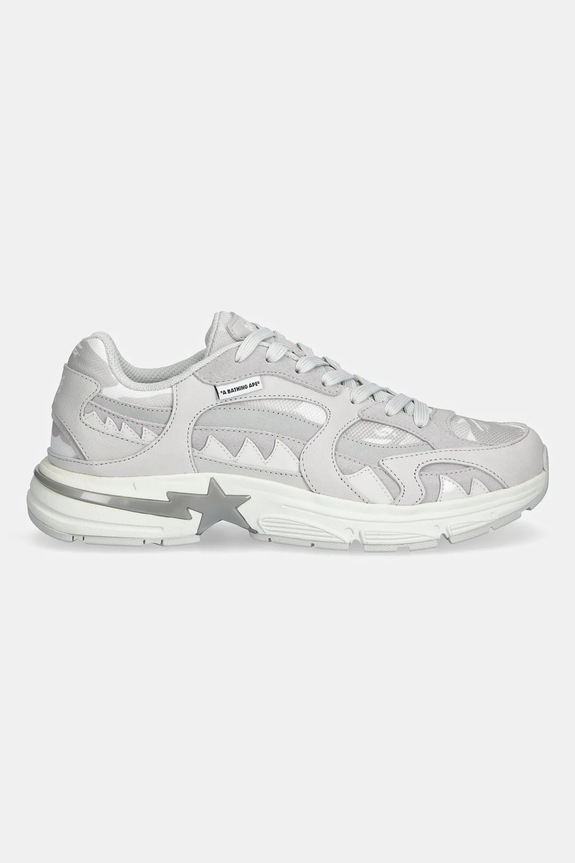 A Bathing Ape sneakersy skórzane BAPE Shark STA #1 1L30191319 szary AW25