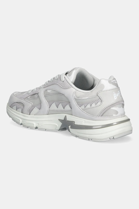 Obuwie A Bathing Ape sneakersy skórzane BAPE Shark STA #1 1L30191319 szary