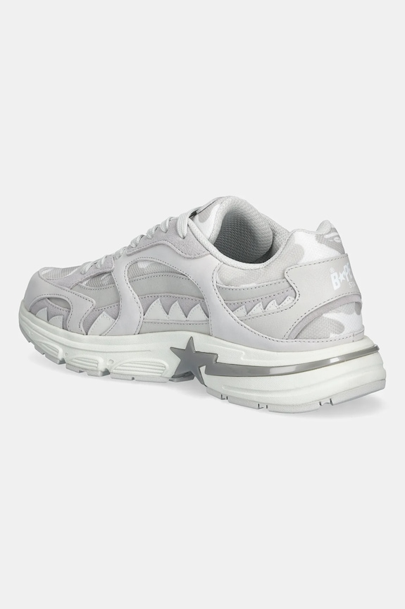 Obuwie A Bathing Ape sneakersy skórzane BAPE Shark STA #1 1L30191319 szary