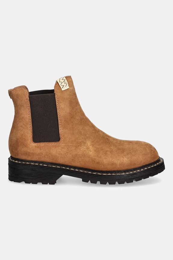 Gležnjače od brušene kože Visvim GORNERGRAT MID-FOLK 125202002006 smeđa AW25