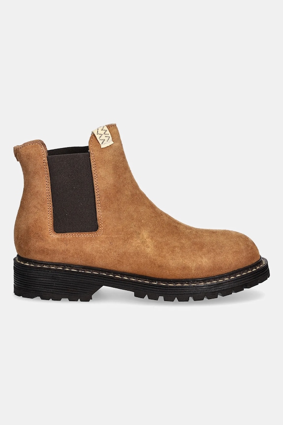 Gležnjače od brušene kože Visvim GORNERGRAT MID-FOLK 125202002006 smeđa AW25