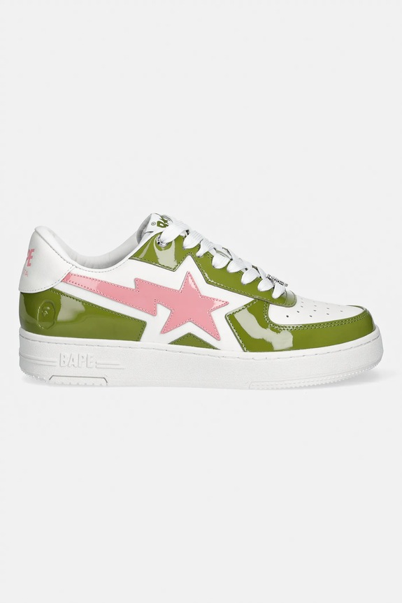 A Bathing Ape leather sneakers BAPE STA ICON #2 001FWL301307M green AW25