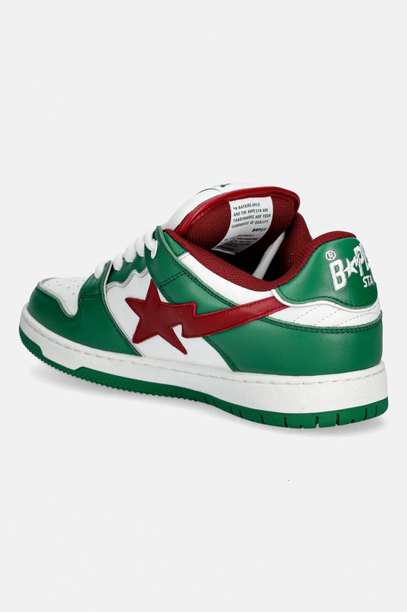 Обувь Кожаные кроссовки A Bathing Ape NEW BAPE SK8 STA #1 001FWL301311M зелёный