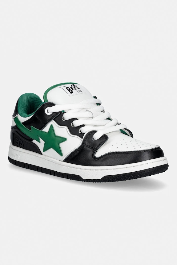Кожаные кроссовки A Bathing Ape NEW BAPE SK8 STA #1 низкая чёрный 001FWL301311M