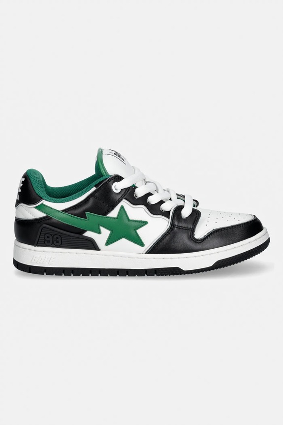 Кожаные кроссовки A Bathing Ape NEW BAPE SK8 STA #1 001FWL301311M чёрный AW25