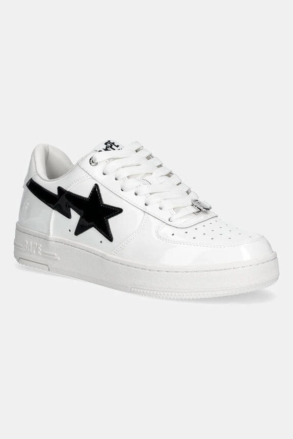 A Bathing Ape leather sneakers BAPE STA #1 patent leather white 001FWL801301M