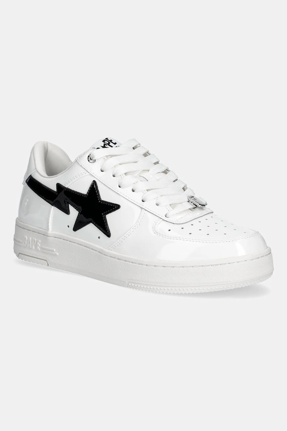 A Bathing Ape leather sneakers BAPE STA #1 patent leather white 001FWL801301M