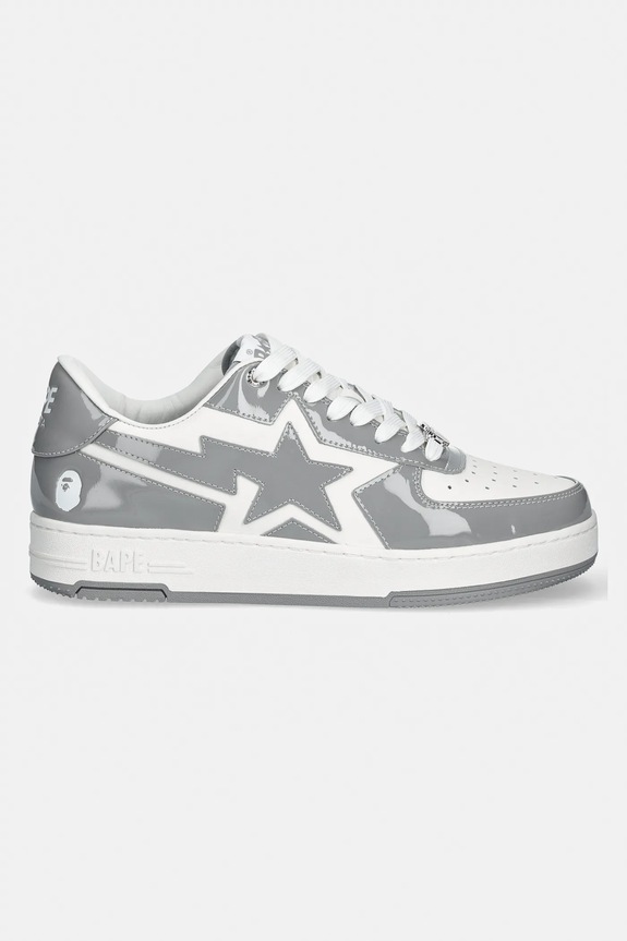 A Bathing Ape leather sneakers BAPE STA ICON #1 001FWL801305M gray AW25