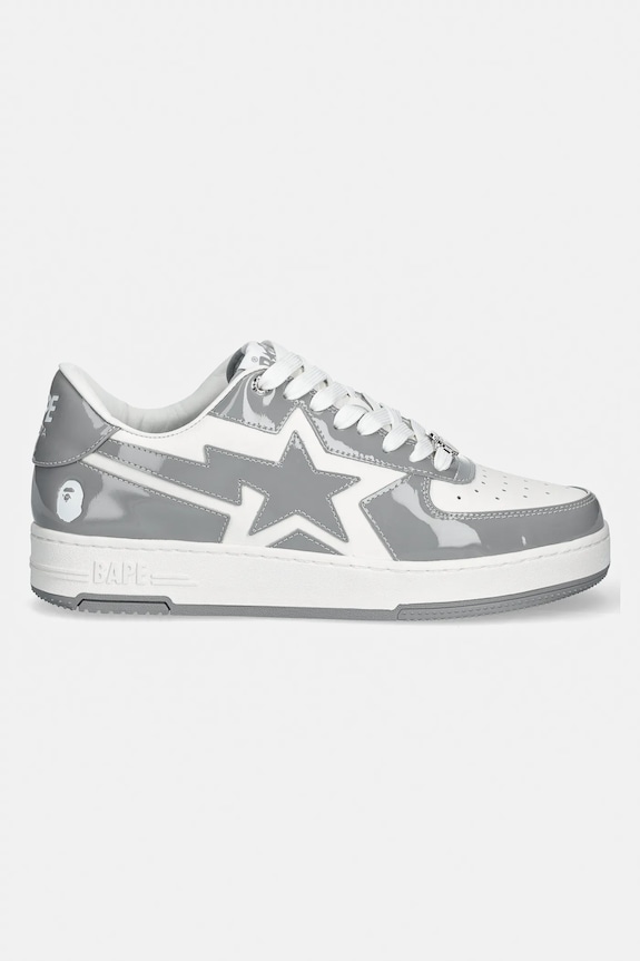 A Bathing Ape leather sneakers BAPE STA ICON #1 001FWL801305M gray AW25