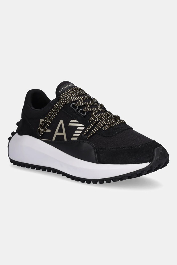 Tenisky EA7 Emporio Armani semišová koža čierna AF18869.7X000355