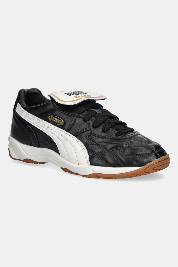 Δερμάτινα sneakers Puma King Indoor φλατ μαύρο 401683