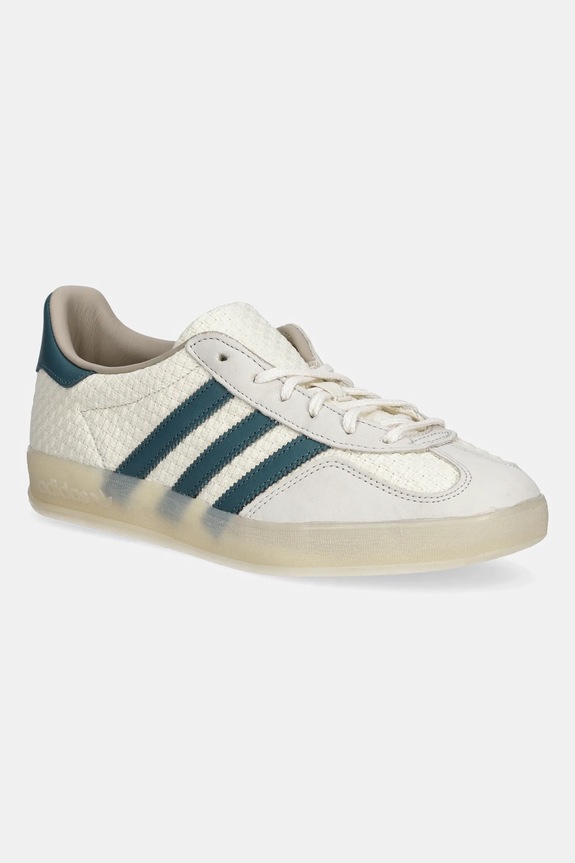 Tenisice adidas Originals Gazelle Indoor zrnata koža bež JR3837