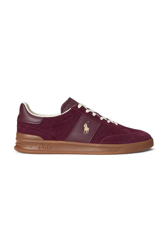 Polo Ralph Lauren sneakers in camoscio Hrt Aera Pp flat granata 809973707003.600