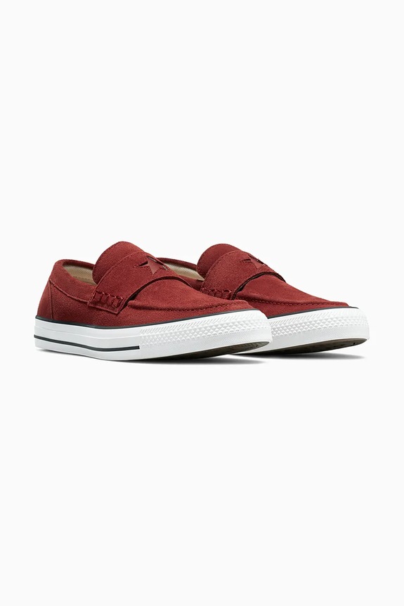 Converse mocasini din piele întoarsă Chuck Taylor All Star Loafer A15597C rosu AW25