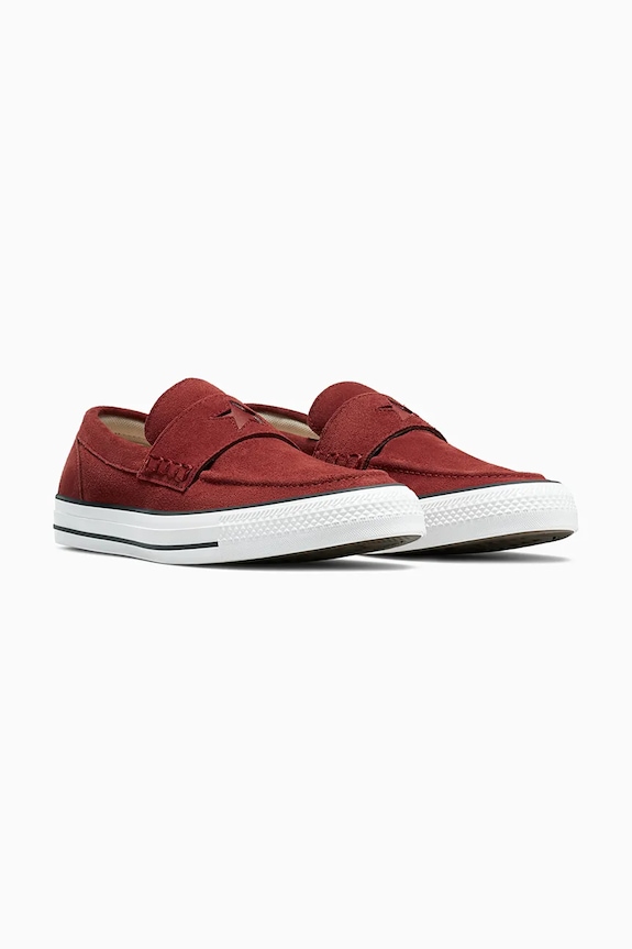 Converse mocasini din piele întoarsă Chuck Taylor All Star Loafer A15597C rosu AW25