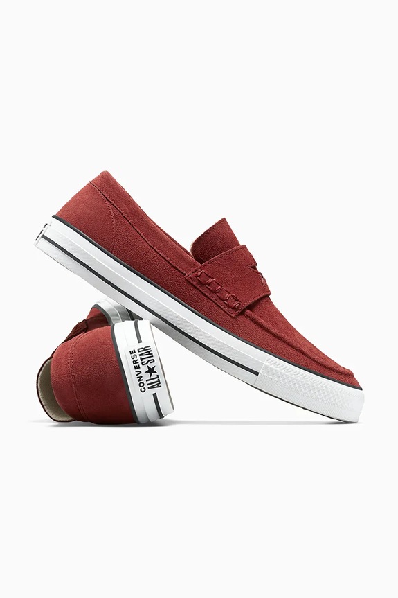 Converse mocasini din piele întoarsă Chuck Taylor All Star Loafer A15597C rosu