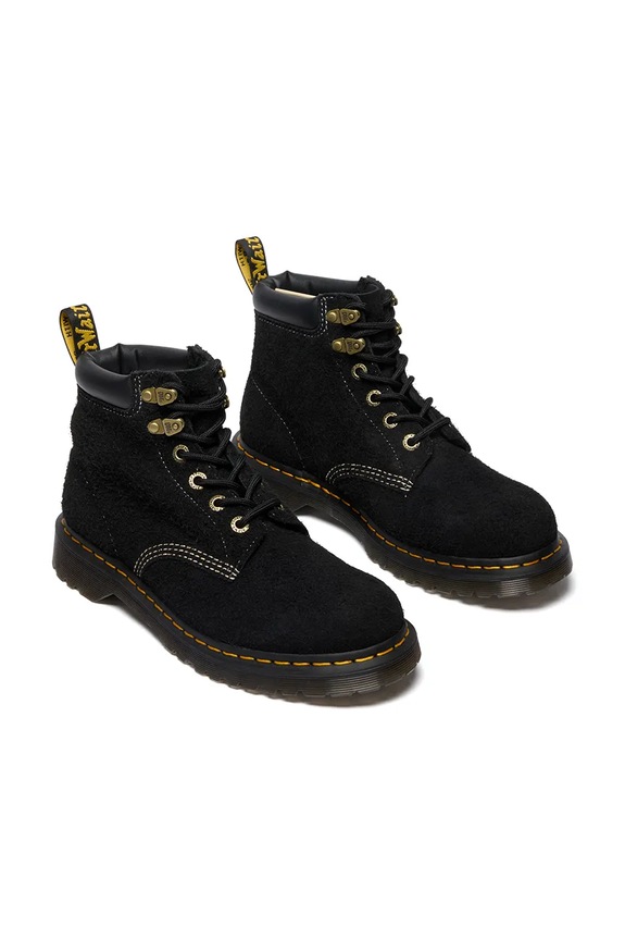 Dr. Martens scarpe in camoscio 939 6 Eye Boot DM41380001 nero AW25