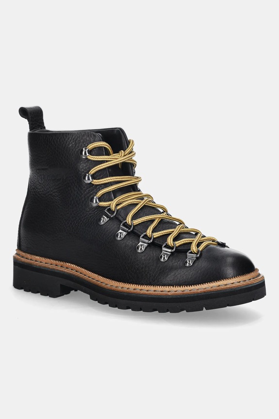 Кожени обувки Fracap Magnifico M120 Alto равен черен MAGNIFICO.M120.ALTO