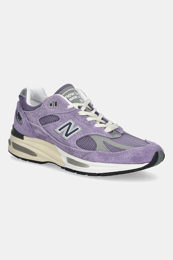 Semišové tenisky New Balance Made in UK textilní fialová U991LV2