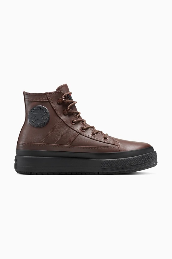 Kožne tenisice Converse CTAS EQUIP WP BOOT ravni smeđa A14615C