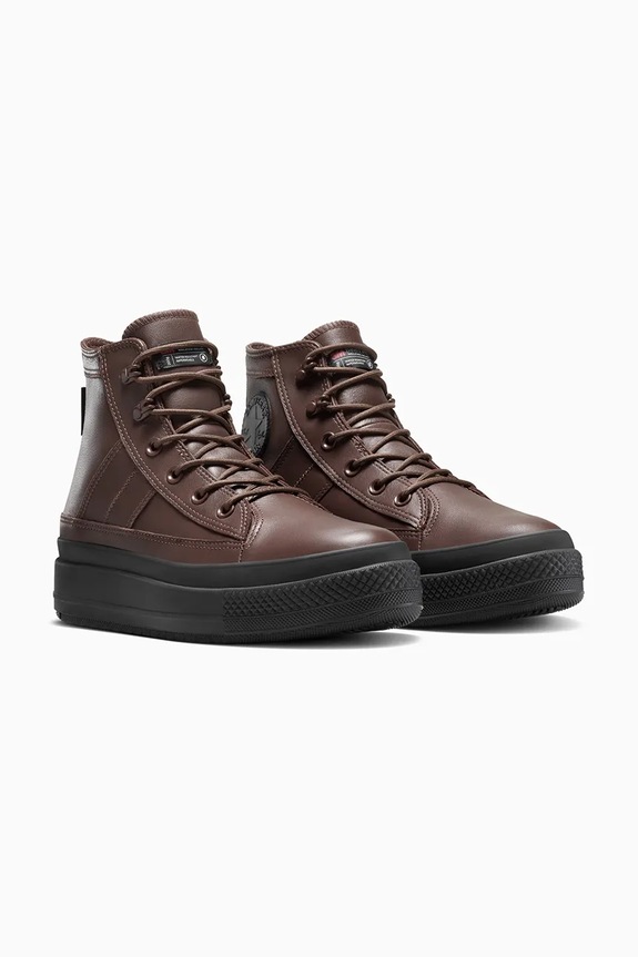 Kožne tenisice Converse CTAS EQUIP WP BOOT A14615C smeđa AW25