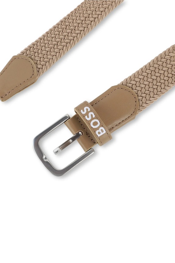 BOSS pasek dziecięcy J52632 brązowy AW25