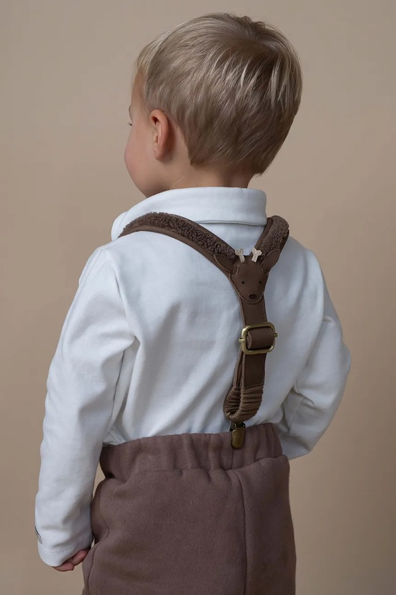 Donsje gyerek nadrágtartó Tjebbe Suspenders Stag nappa bőr barna 6031002
