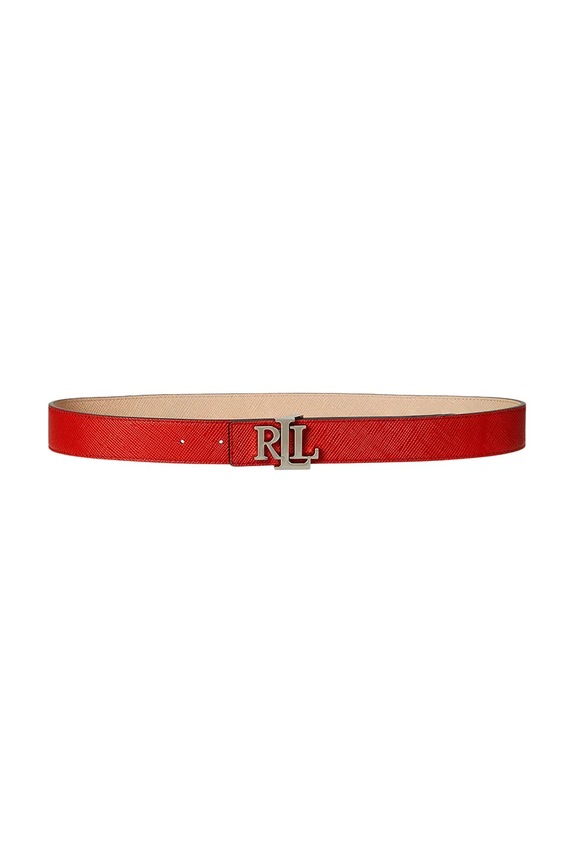 Lauren Ralph Lauren pasek skórzany skóra powlekana pomarańczowy 412974558