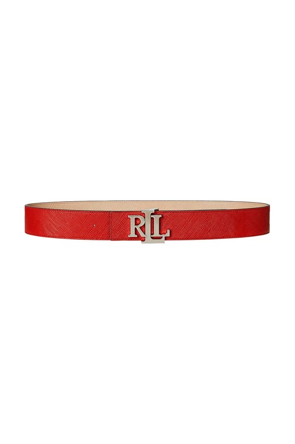 Lauren Ralph Lauren pasek skórzany skóra powlekana pomarańczowy 412974559