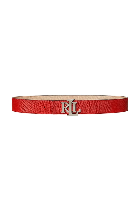 Lauren Ralph Lauren pasek skórzany skóra powlekana pomarańczowy 412974559