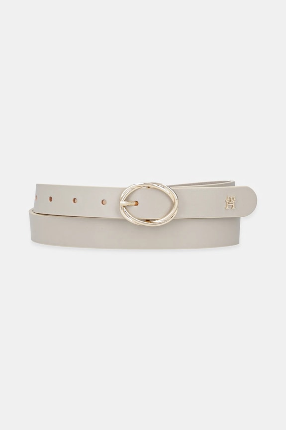 Kožený opasok Tommy Hilfiger béžová AW0AW17932
