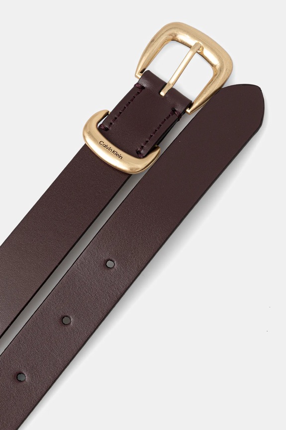 Calvin Klein pasek skórzany LV04K7012G bordowy SS26