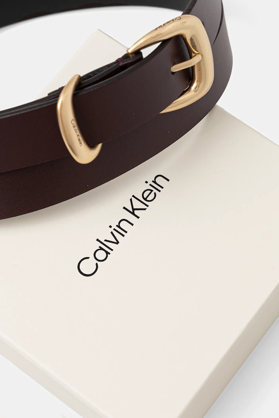 Akcesoria Calvin Klein pasek skórzany LV04K7012G bordowy