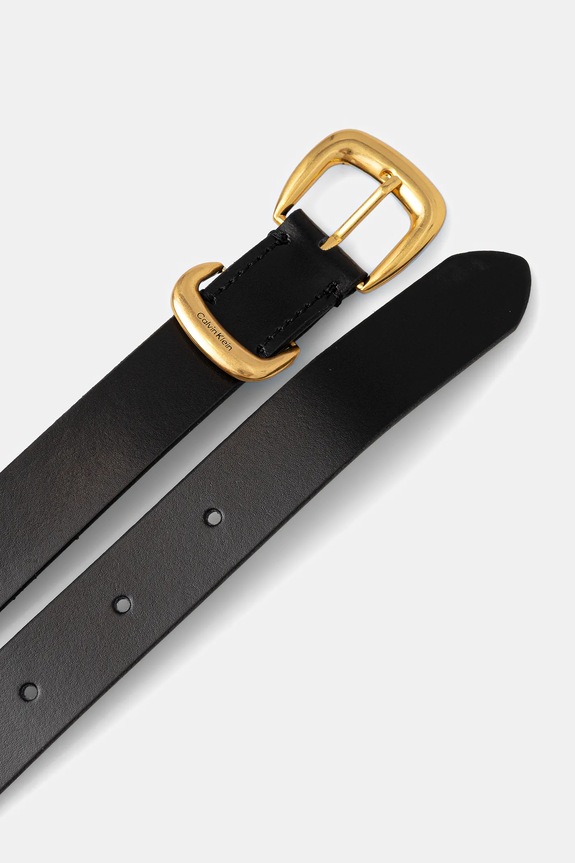 Kožený opasok Calvin Klein LV04K7012G čierna SS26