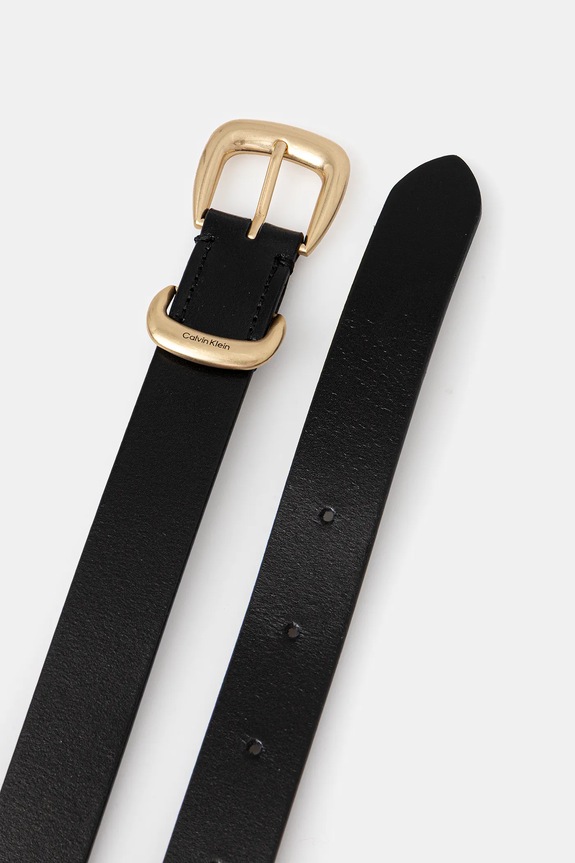 Kožený opasok Calvin Klein LV04K7012G čierna SS26