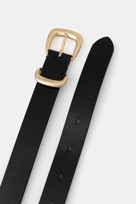 Kožený opasok Calvin Klein LV04K7012G čierna SS26