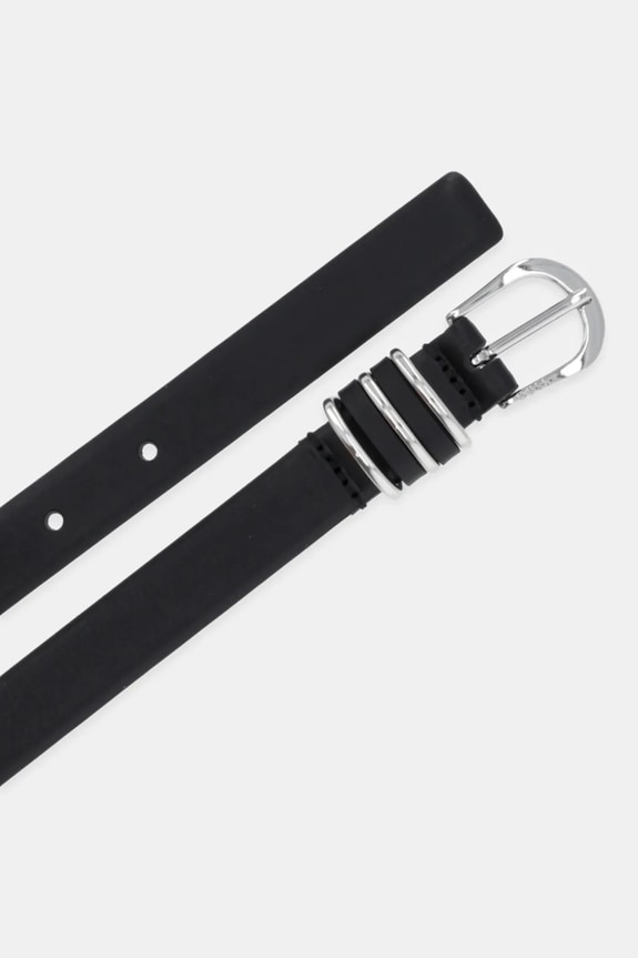 Kožený opasok BOSS Carol-Loops_Sz20 50548534 čierna AW25