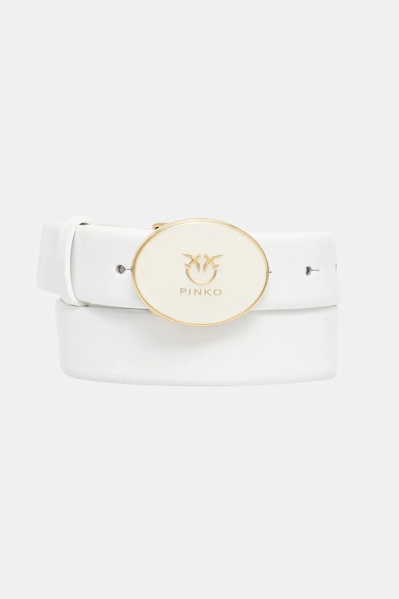 Pinko pasek skórzany biały 105478.A2QL