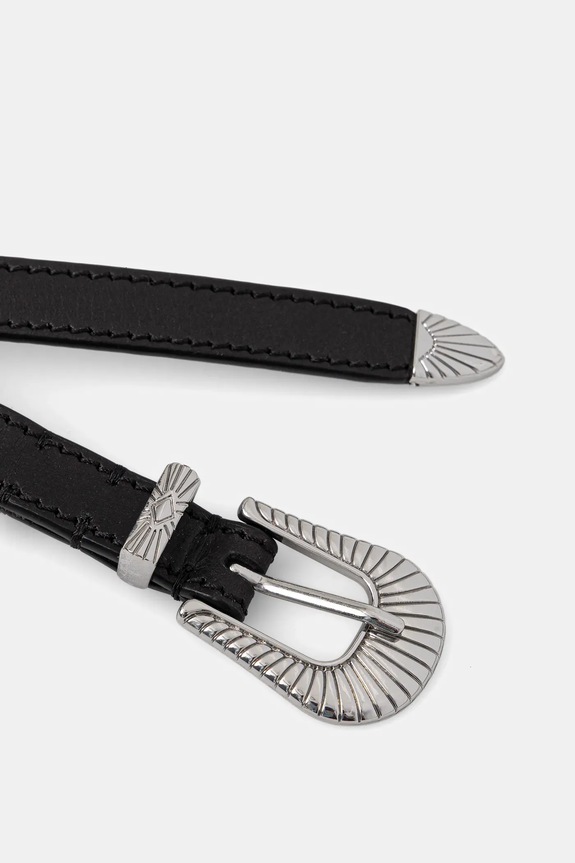 Kožený opasok Hoss Intropia 5022313 čierna AW25