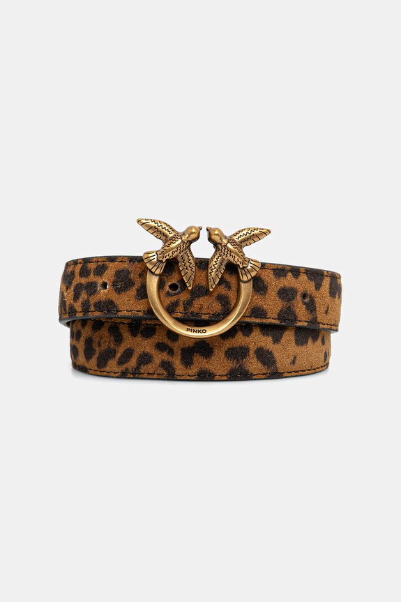 Semišový opasok Pinko Leopard print hnedá 100143.A32A