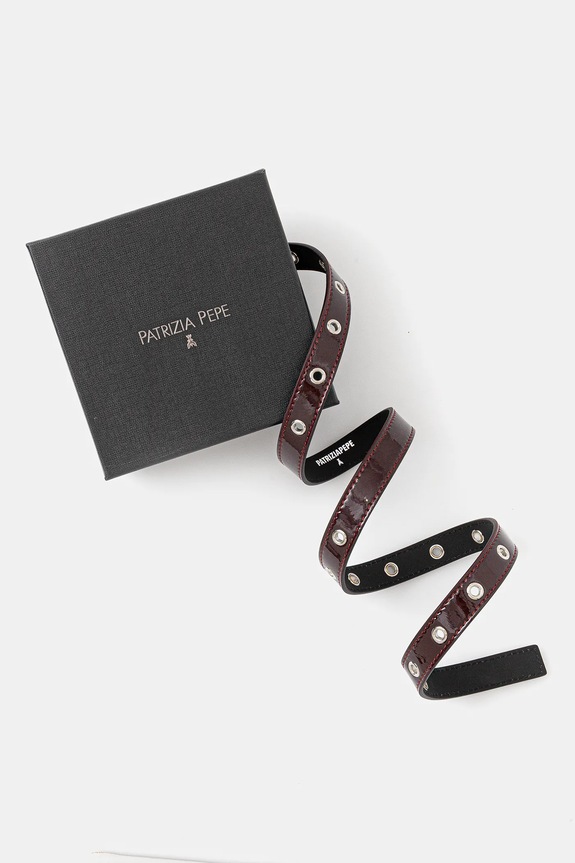 Accesorii Patrizia Pepe curea de piele 2W0016.L170 burgundia