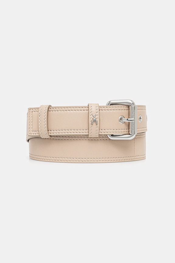 Patrizia Pepe curea de piele Planet friendly bej 2W0023.L113