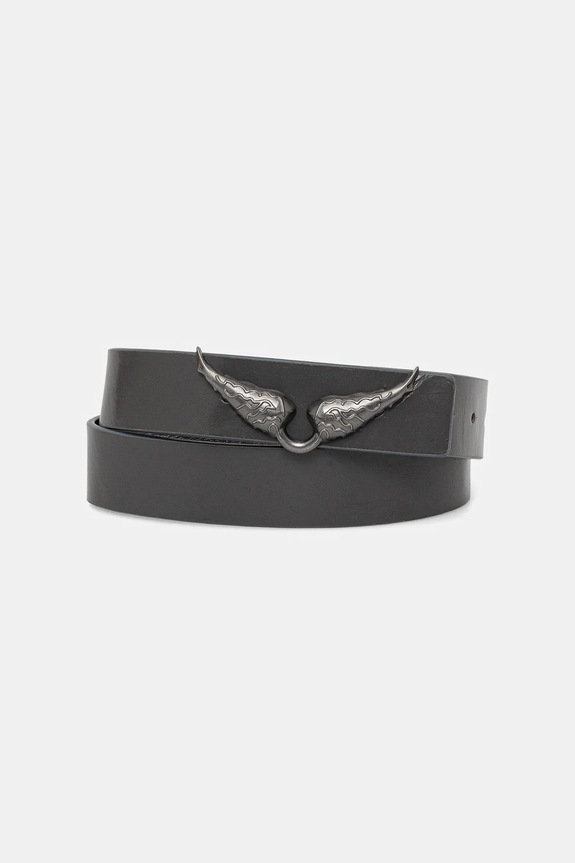 Kožený opasok ZADIG&VOLTAIRE sivá LWBT01343