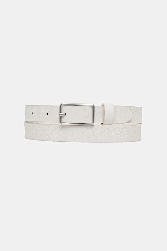 Calvin Klein opasok dámsky kožený biela LV04F7049G