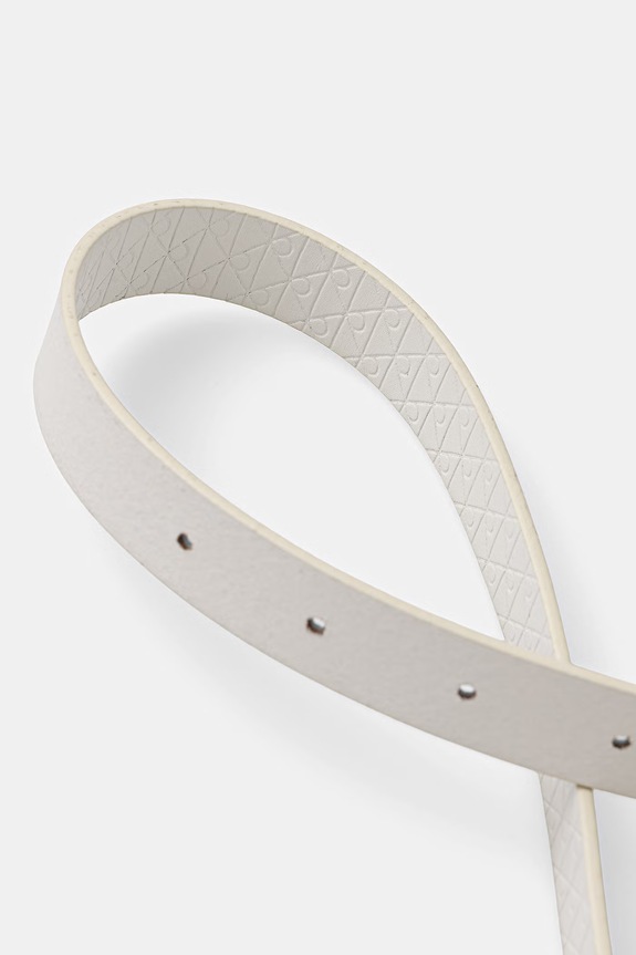 Calvin Klein opasok dámsky kožený LV04F7049G biela SS26