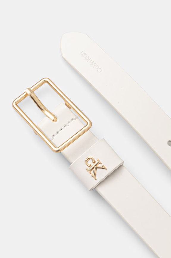 Calvin Klein pasek damski skórzany LV04F7050G biały SS26