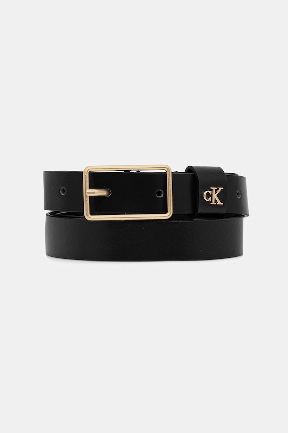 Calvin Klein opasok dámsky kožený čierna LV04F7050G